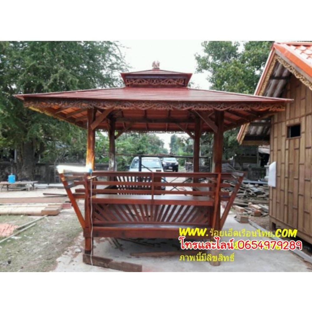 บ้านระเบียงข้างแบบที่17 ขนาด 5.5×7+ศาลาไม้ บ้านระเบียงข้างแบบที่17 ขนาด 5.5×7+ศาลาไม้